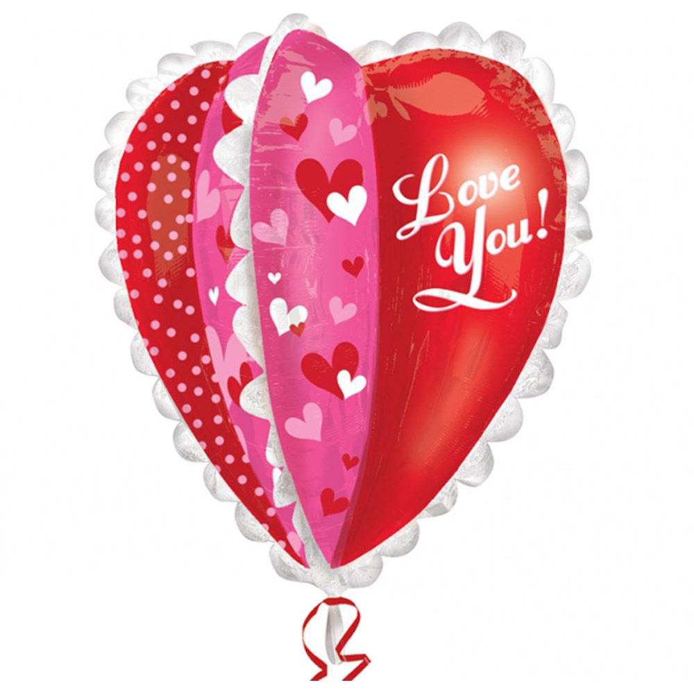 Panel Heart Foil Balloon 30in