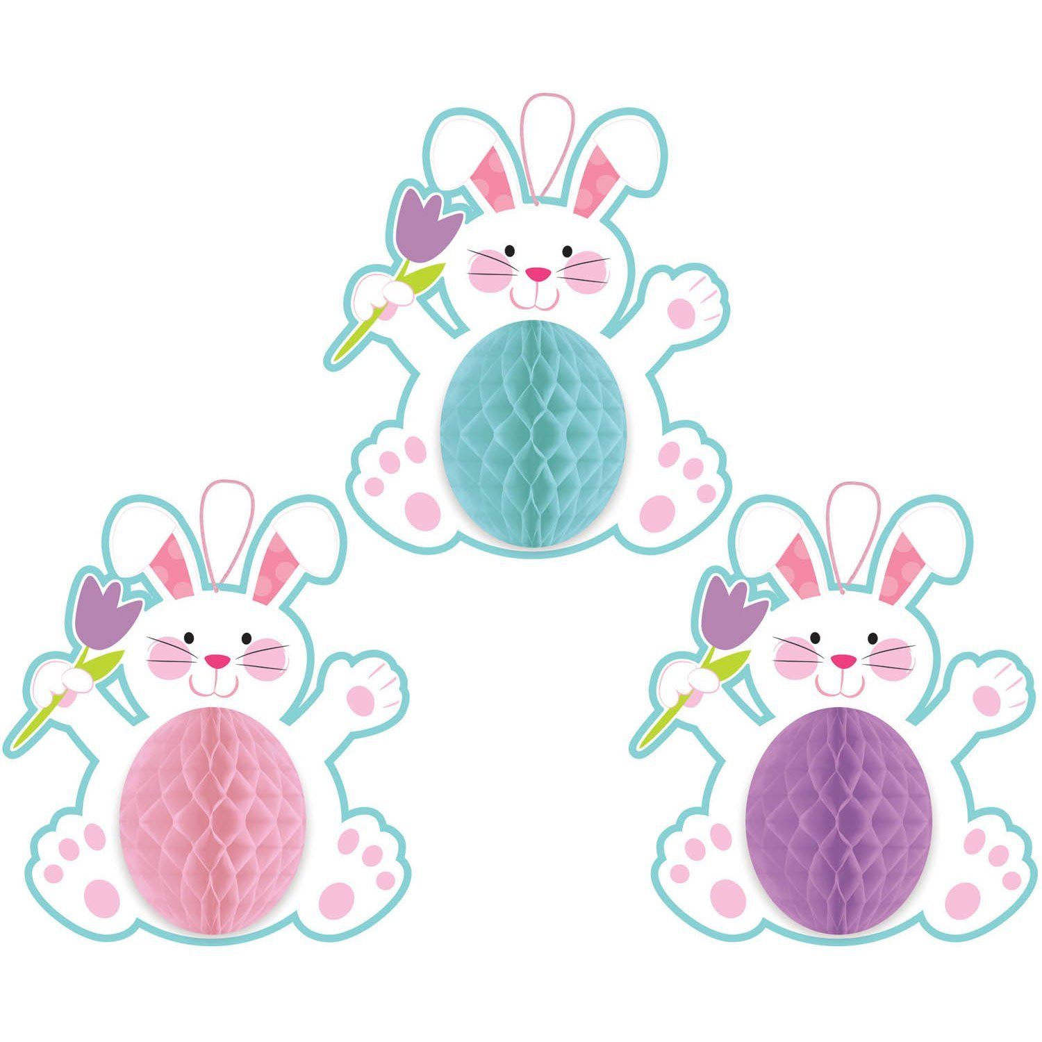 Honeycomb Easter Bunny 14in - 3pcs