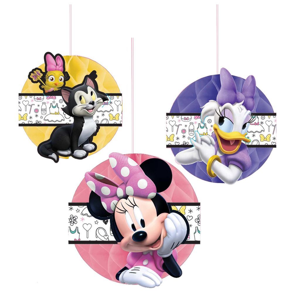 Minnie Mouse Honeycomb Decoration 6" 3pcs