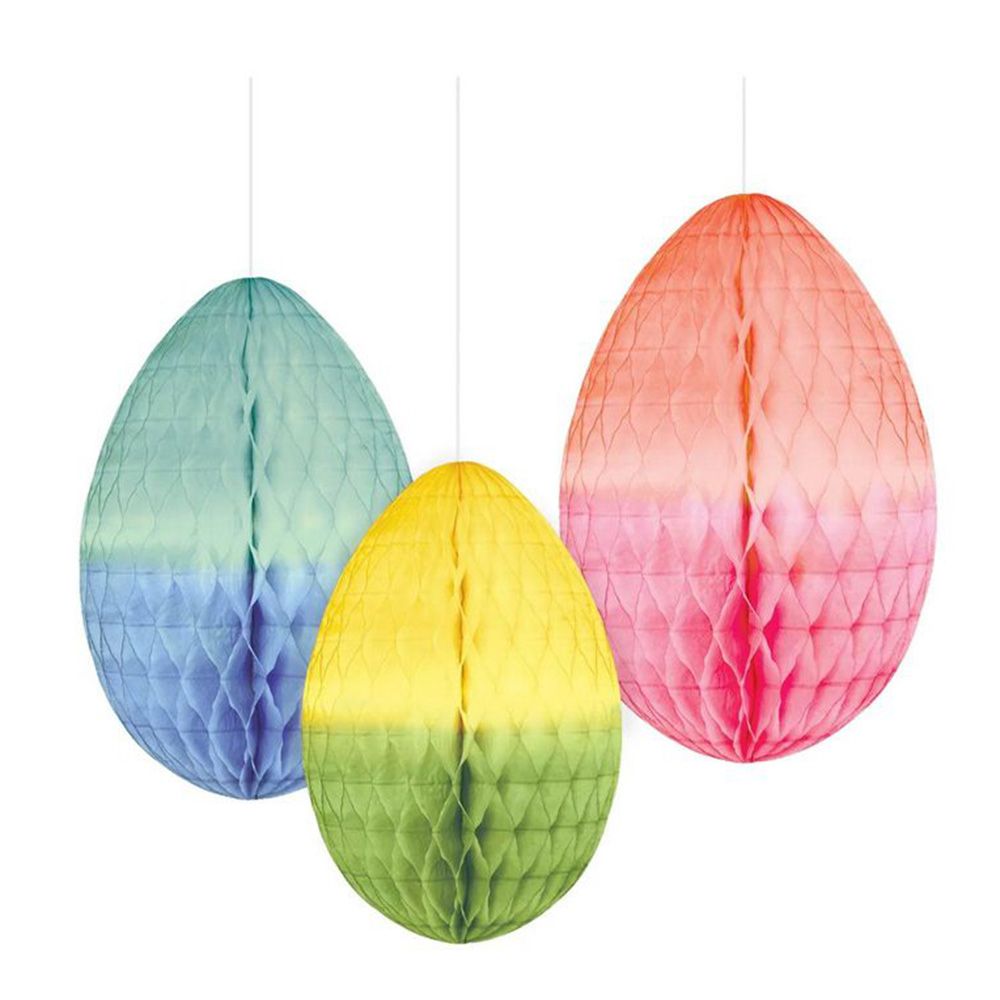 Easter Eggs Honeycomb Decoration 3Pcs