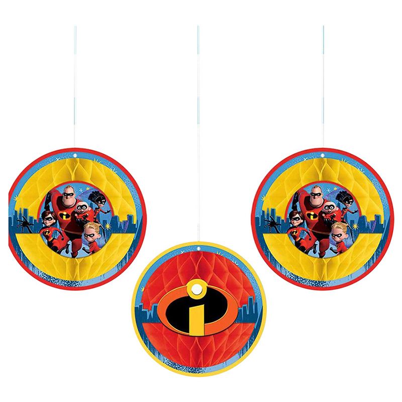 Incredibles 2 Honeycomb Decoration 3pcs