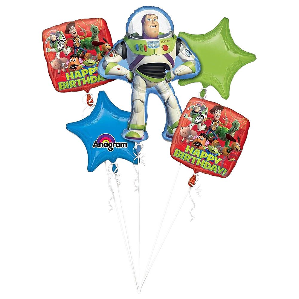 Party Centre - Toy Story Birthday Balloon Bouquet 5pcs