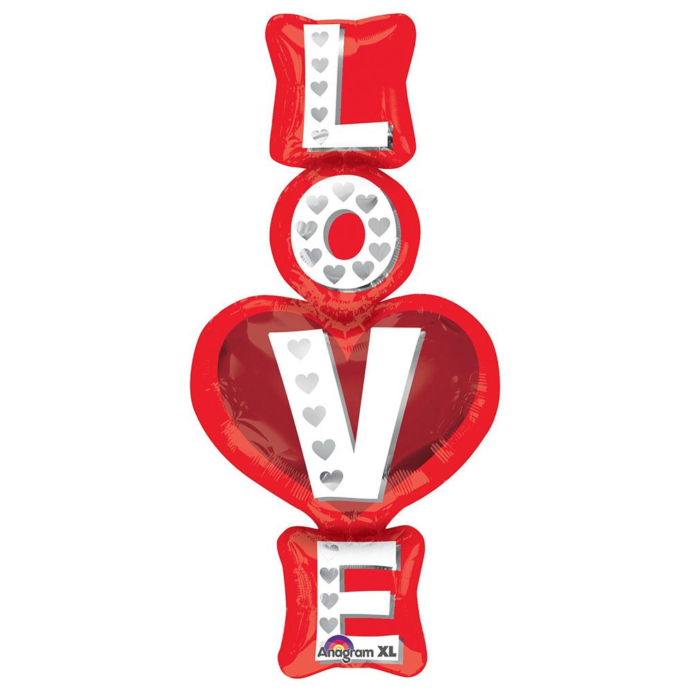 Love Stacked Supershape Foil Balloon