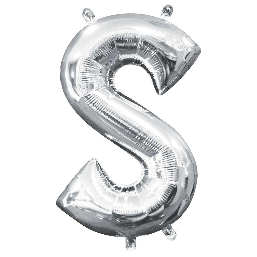 Party Centre - Letter S SuperShape Balloon - Silver