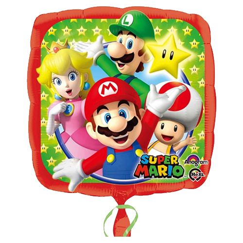 Amscan - S60 Mario Bros Square Foil Balloon 18"