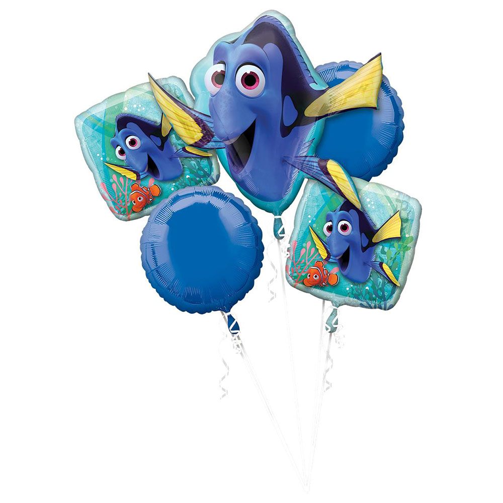 Party Centre - Finding Dory Balloon Bouquet 5pcs