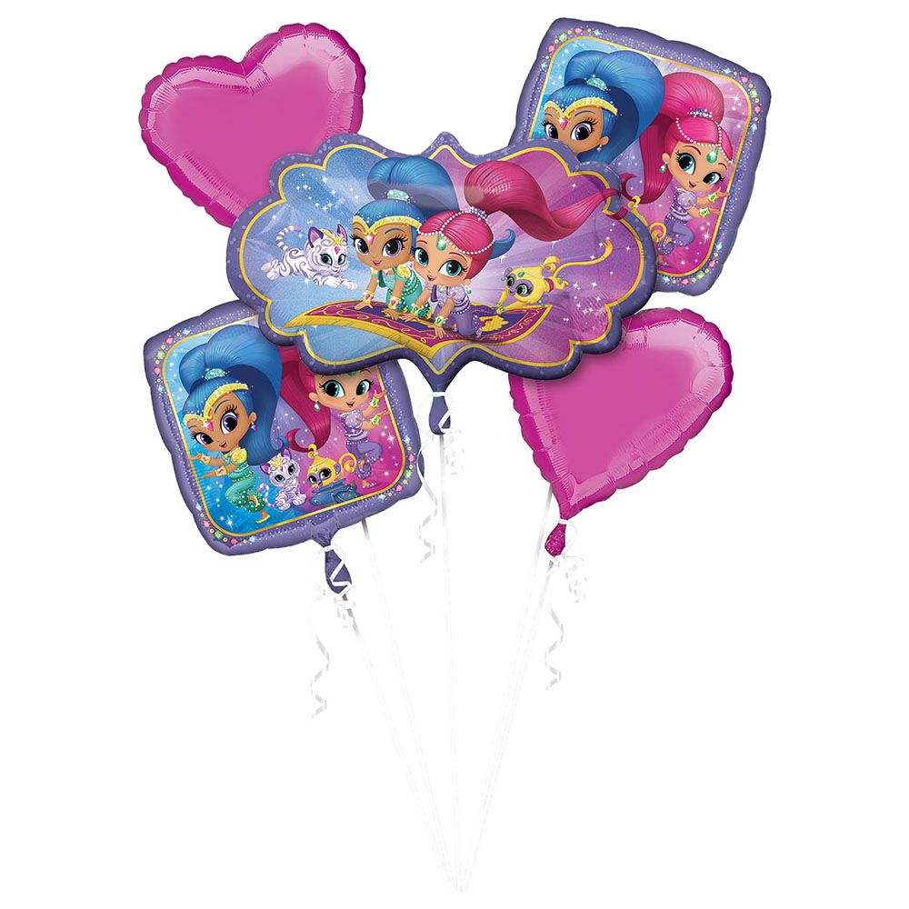 Party Centre - Shimmer & Shine Balloon Bouquet 5pcs