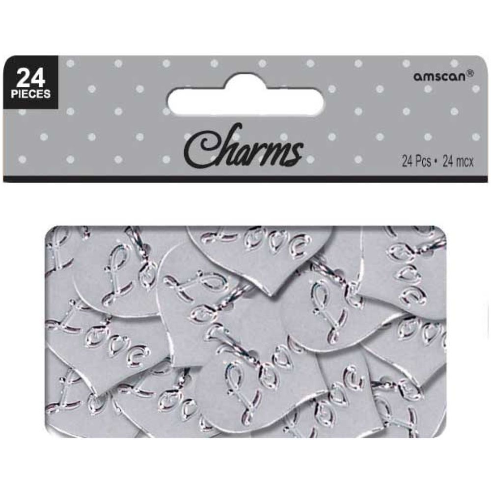 Love Charms Bridal Favor Embellishments 24pc-Set