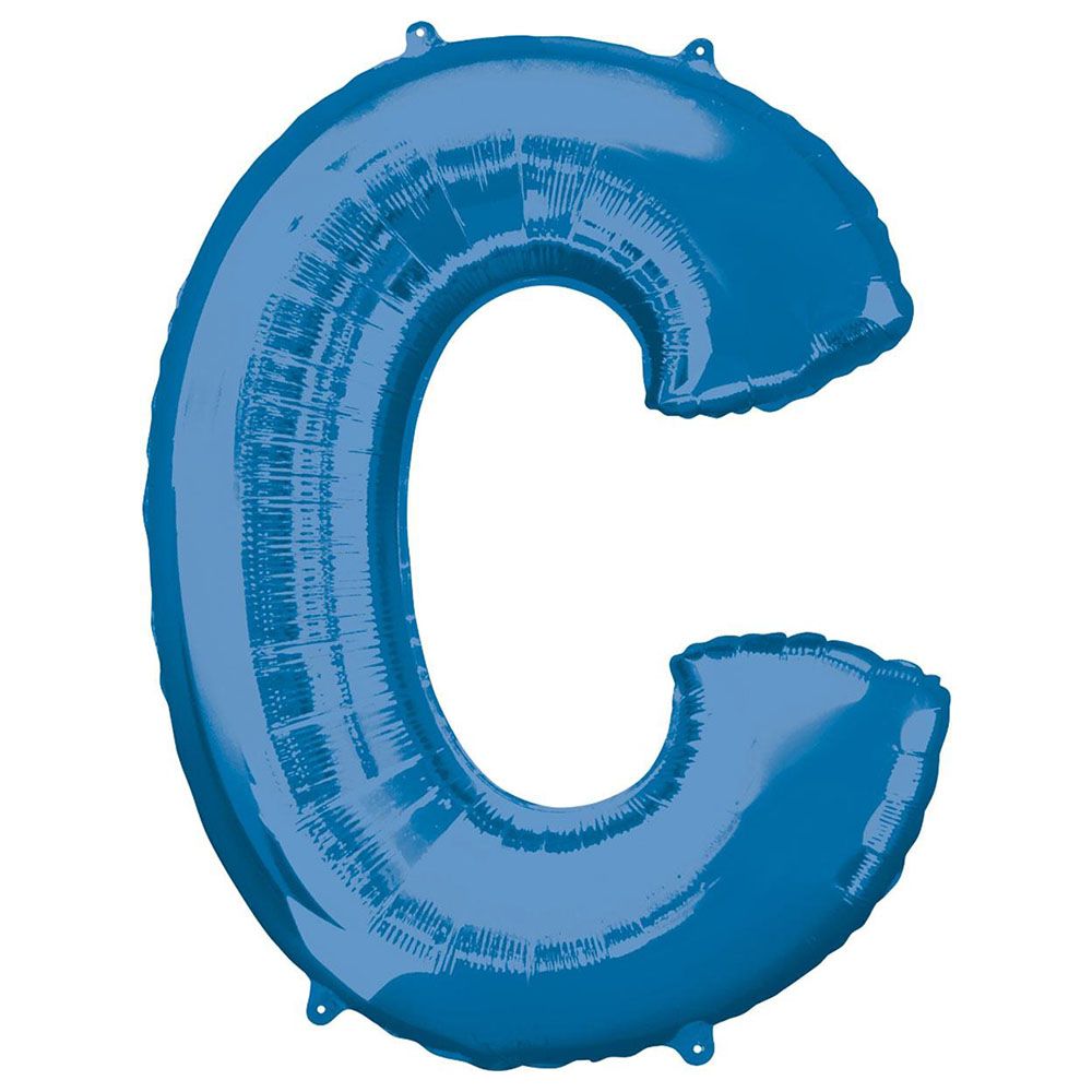 Party Centre - Letter C SuperShape Foil Balloon - Blue