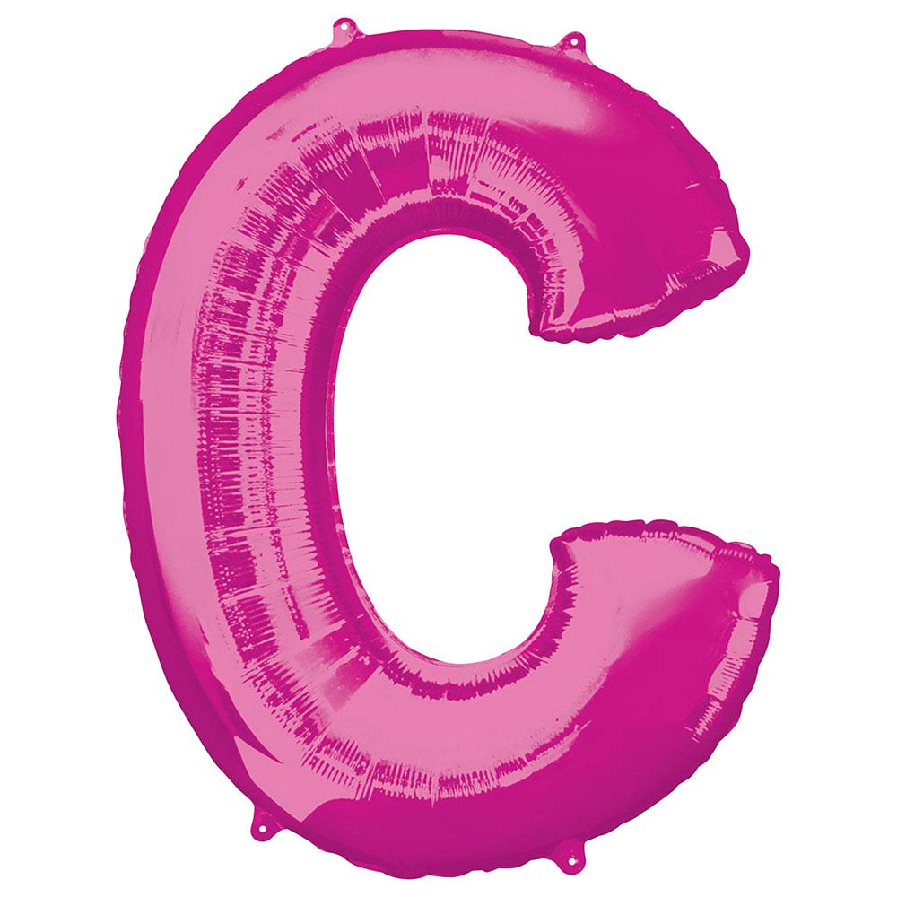 Party Centre - Letter C SuperShape Foil Balloon - Pink