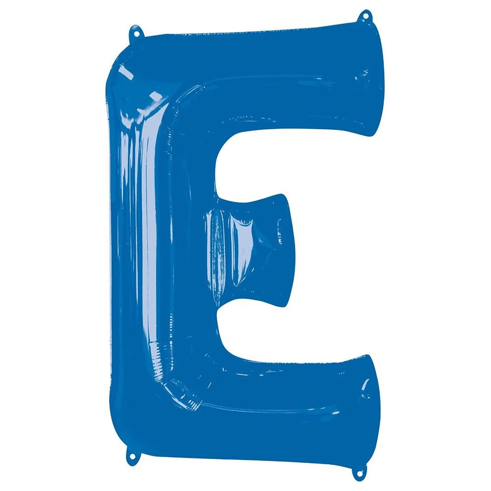 Party Centre - Letter E SuperShape Foil Balloon - Blue