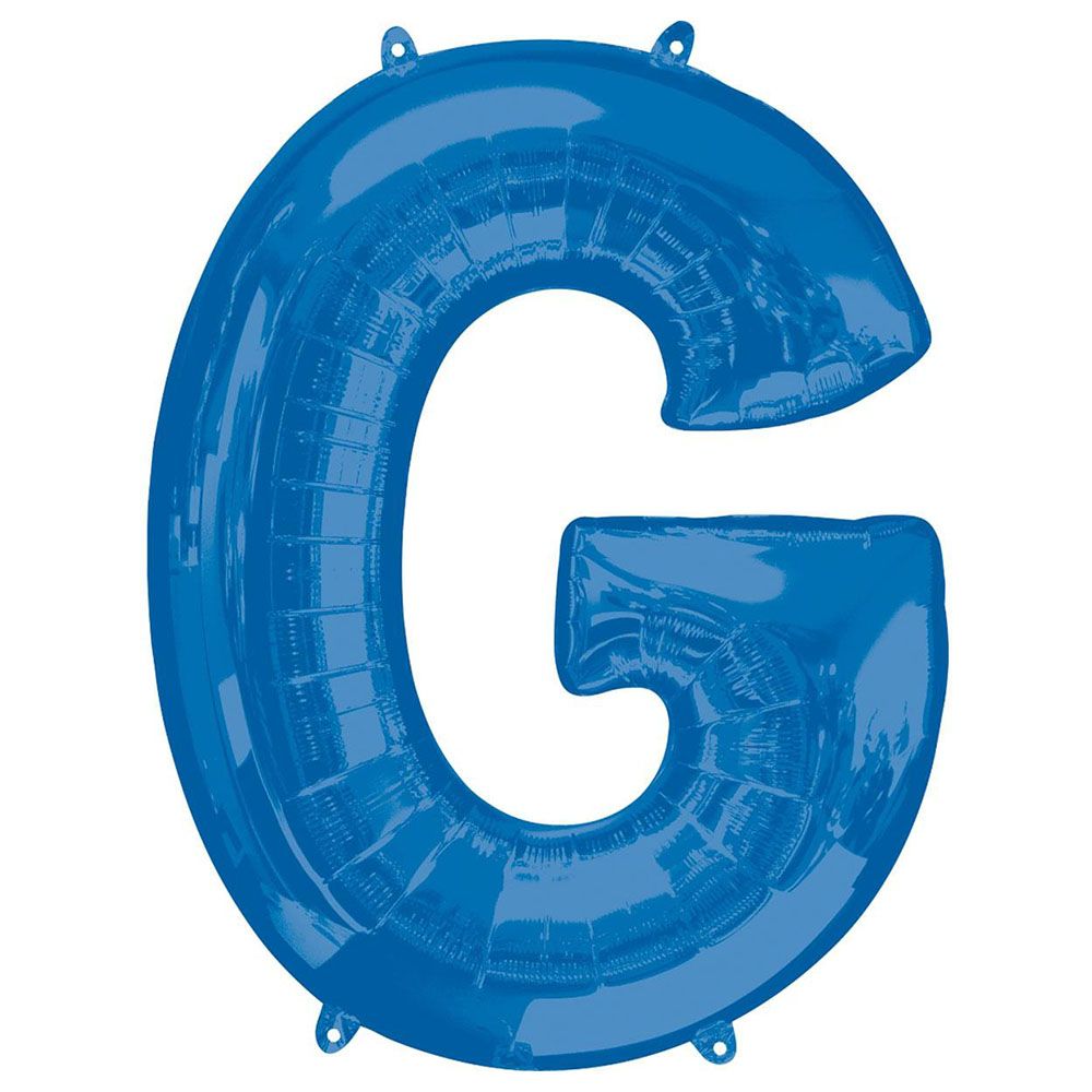 Party Centre - Letter G SuperShape Foil Balloon - Blue