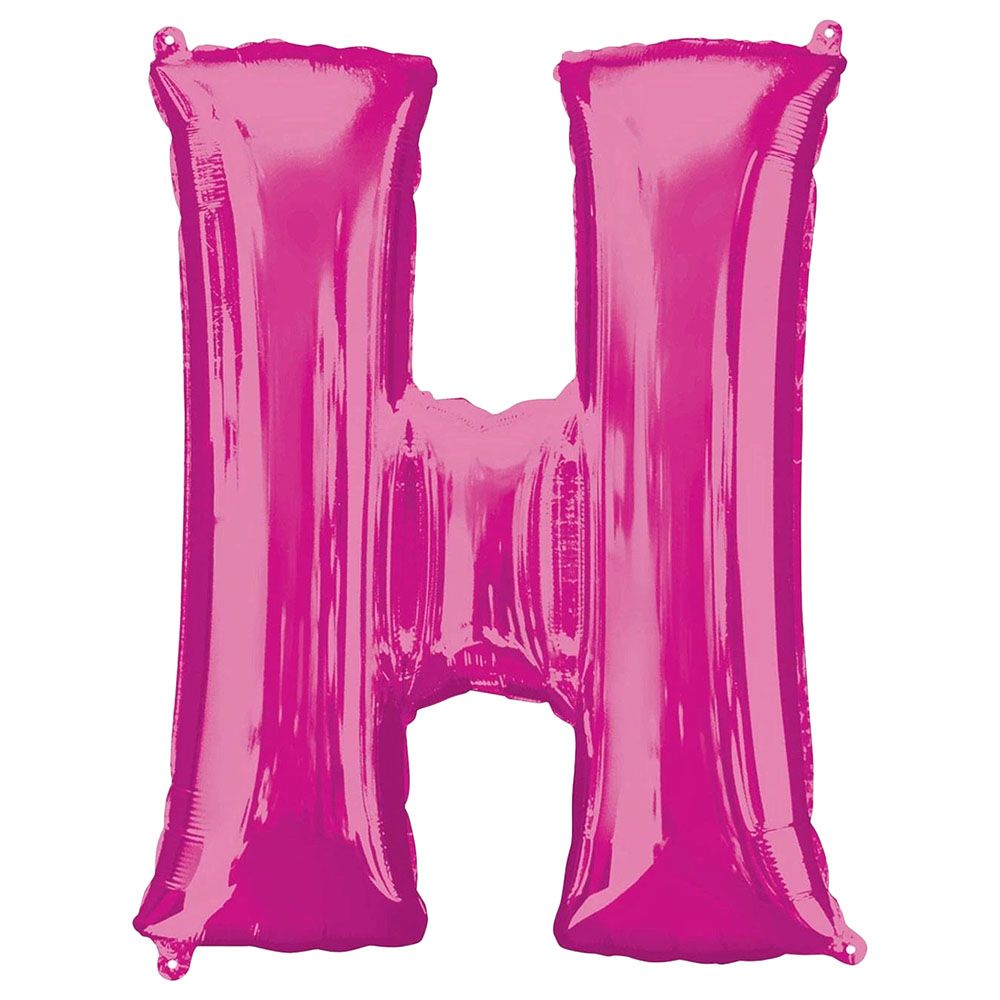 Party Centre - Letter H SuperShape Foil Balloon - Pink