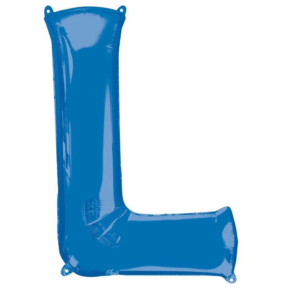 Party Centre - Letter L SuperShape Foil Balloon - Blue