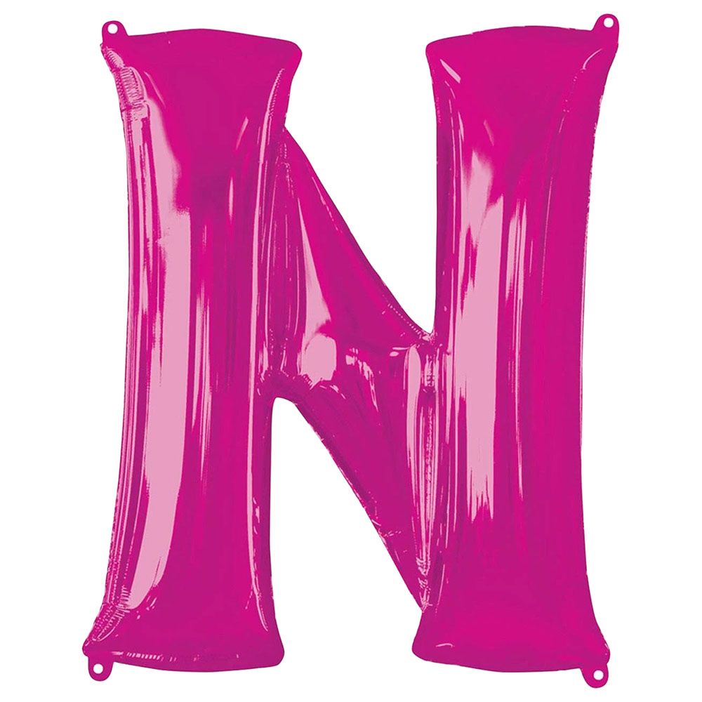 Party Centre - Letter N SuperShape Balloon - Pink