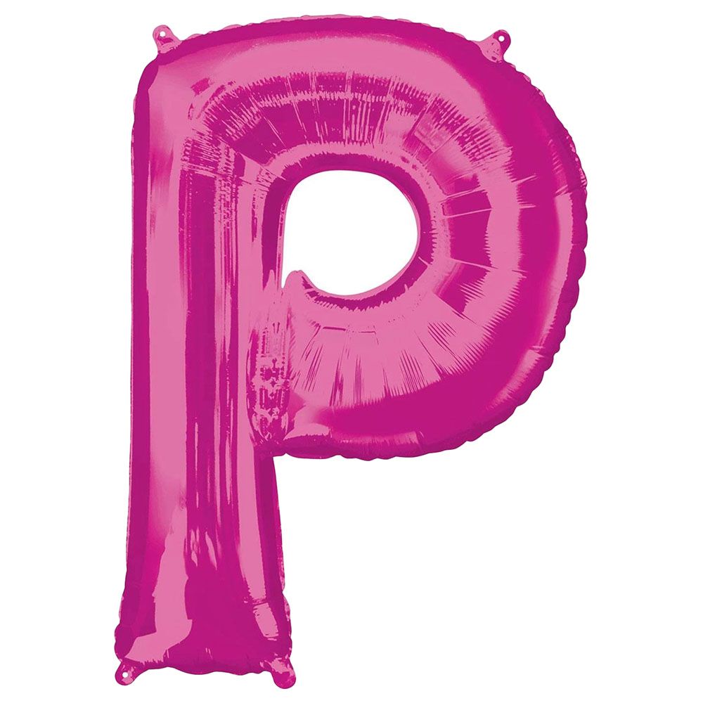 Party Centre - Letter P SuperShape Foil Balloon - Pink