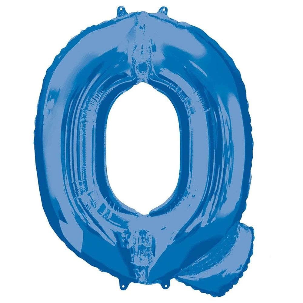 Party Centre - Letter Q SuperShape Balloon - Blue