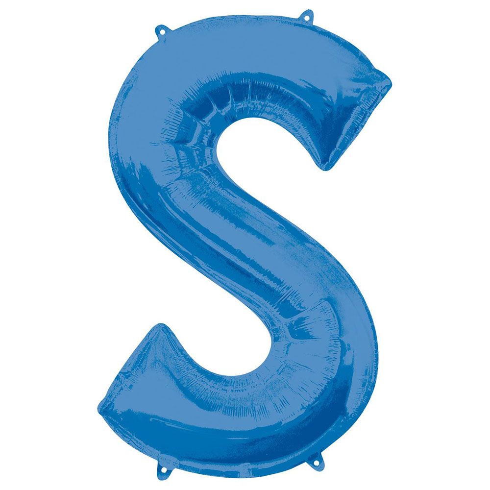 Party Centre - Letter S SuperShape Balloon - Blue