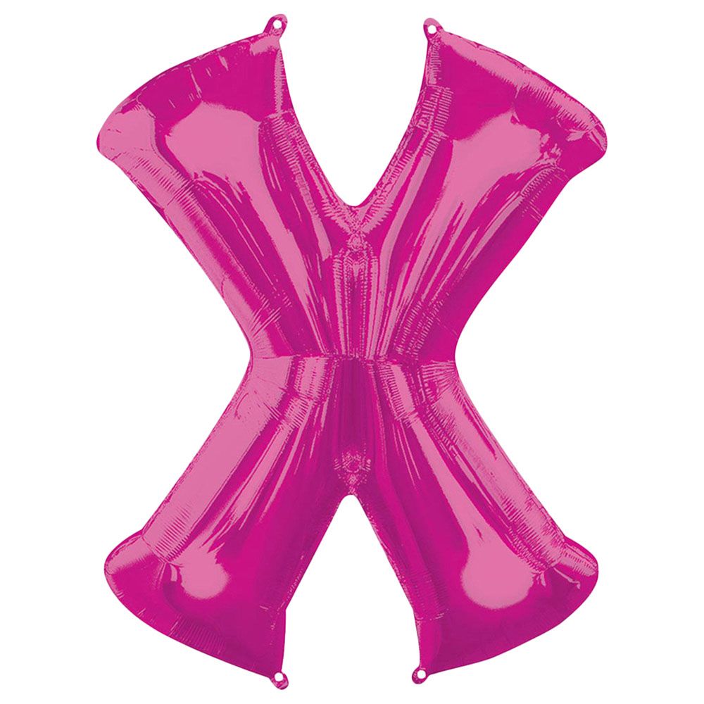 Party Centre - Letter X SuperShape Foil Balloon - Pink