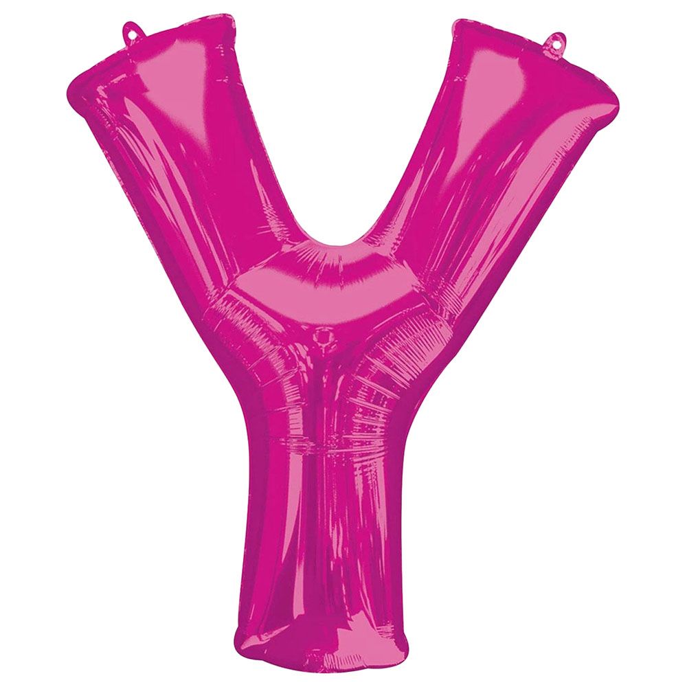 Party Centre - Letter Y SuperShape Foil Balloon - Pink