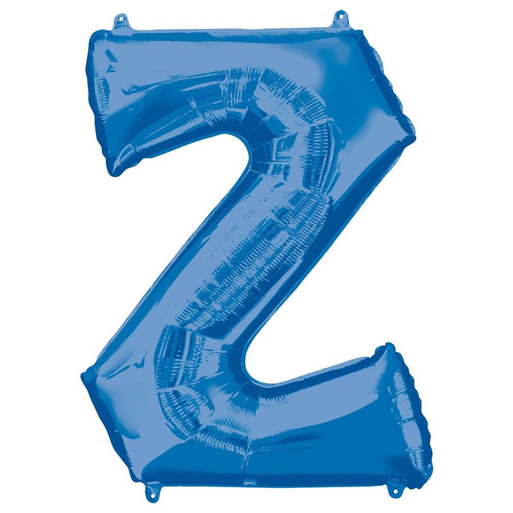 Party Centre - Letter Z SuperShape Foil Balloon - Blue