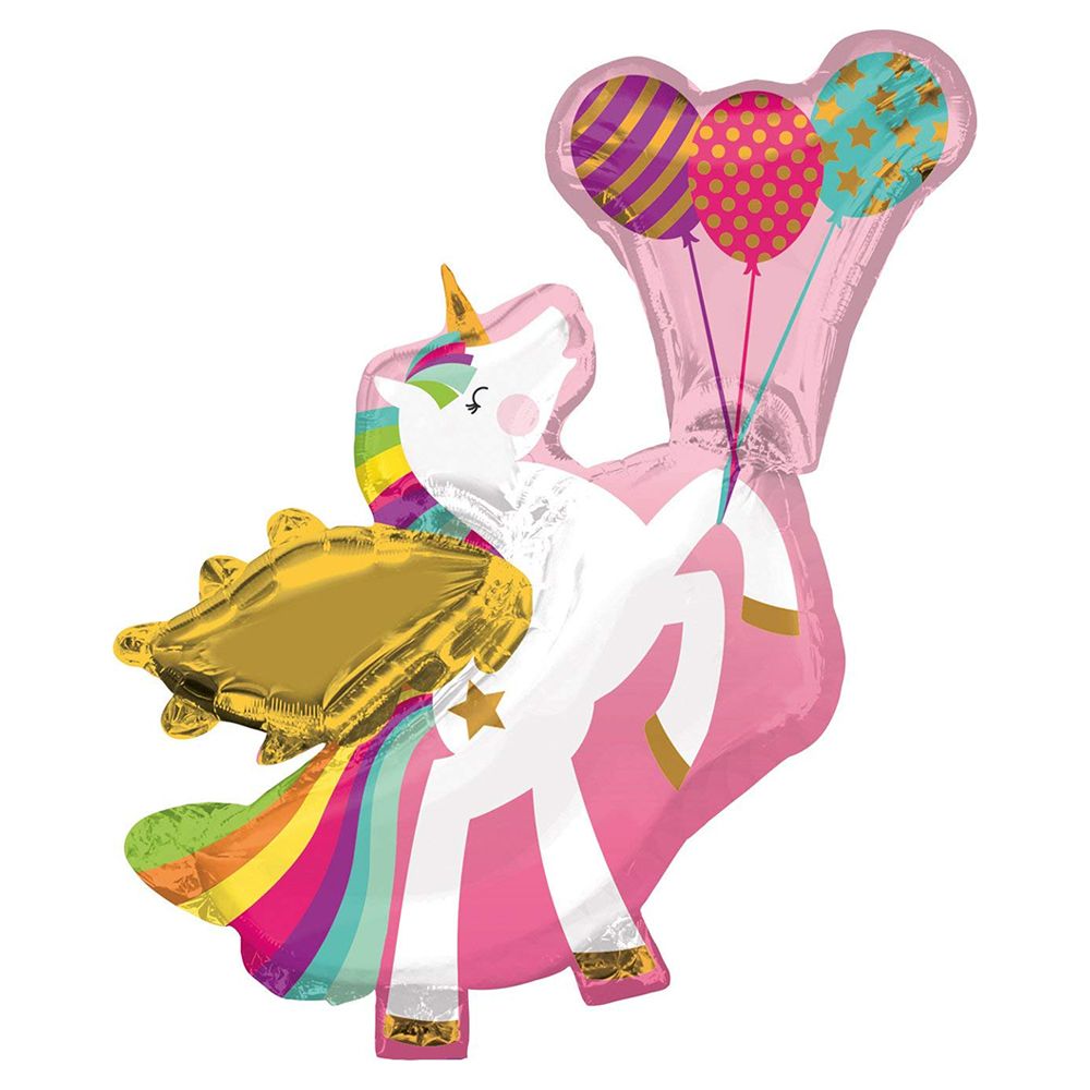 P35 Winged Unicorn Supershape Foil Balloon