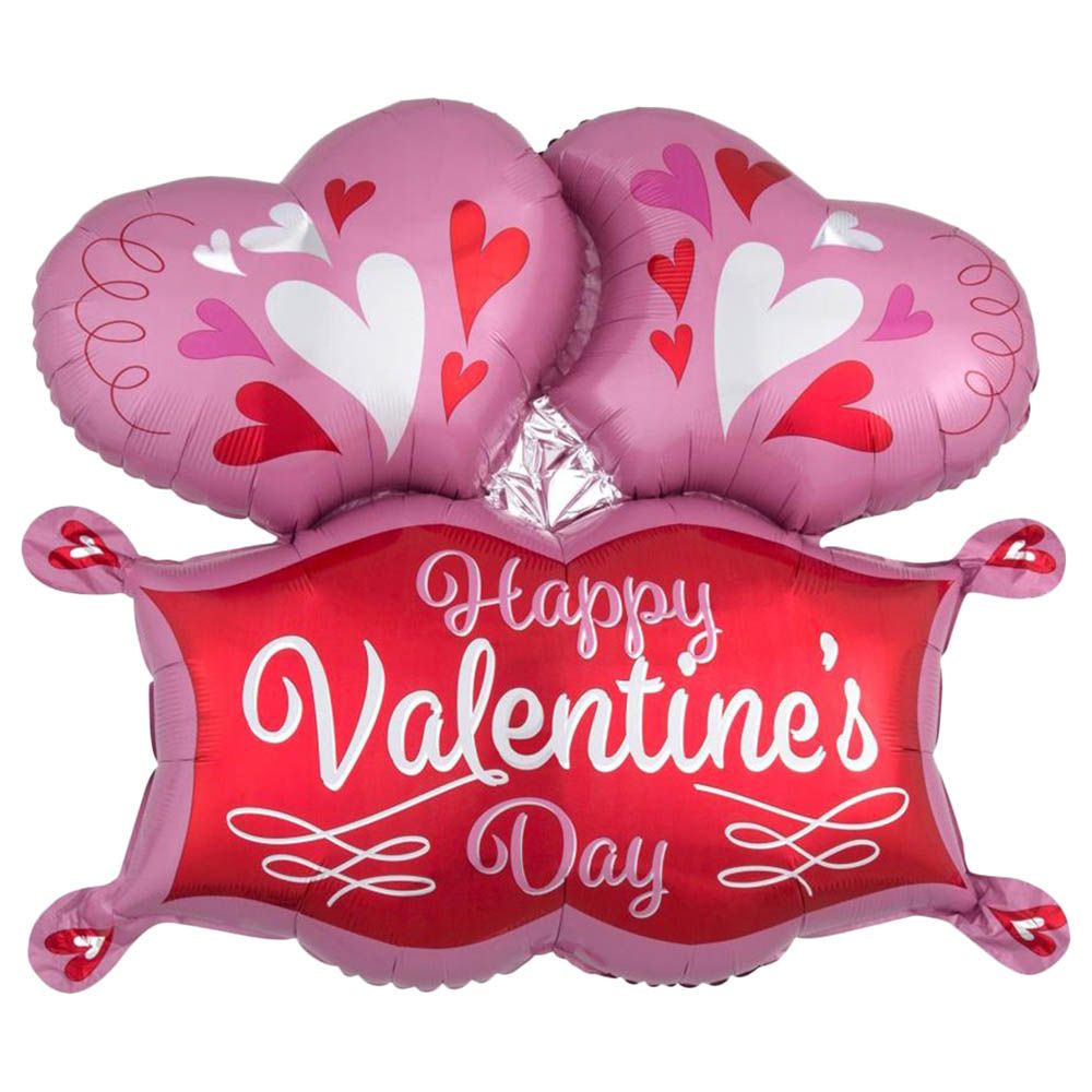 Valentines Double Heart Marquee Supershape Balloon