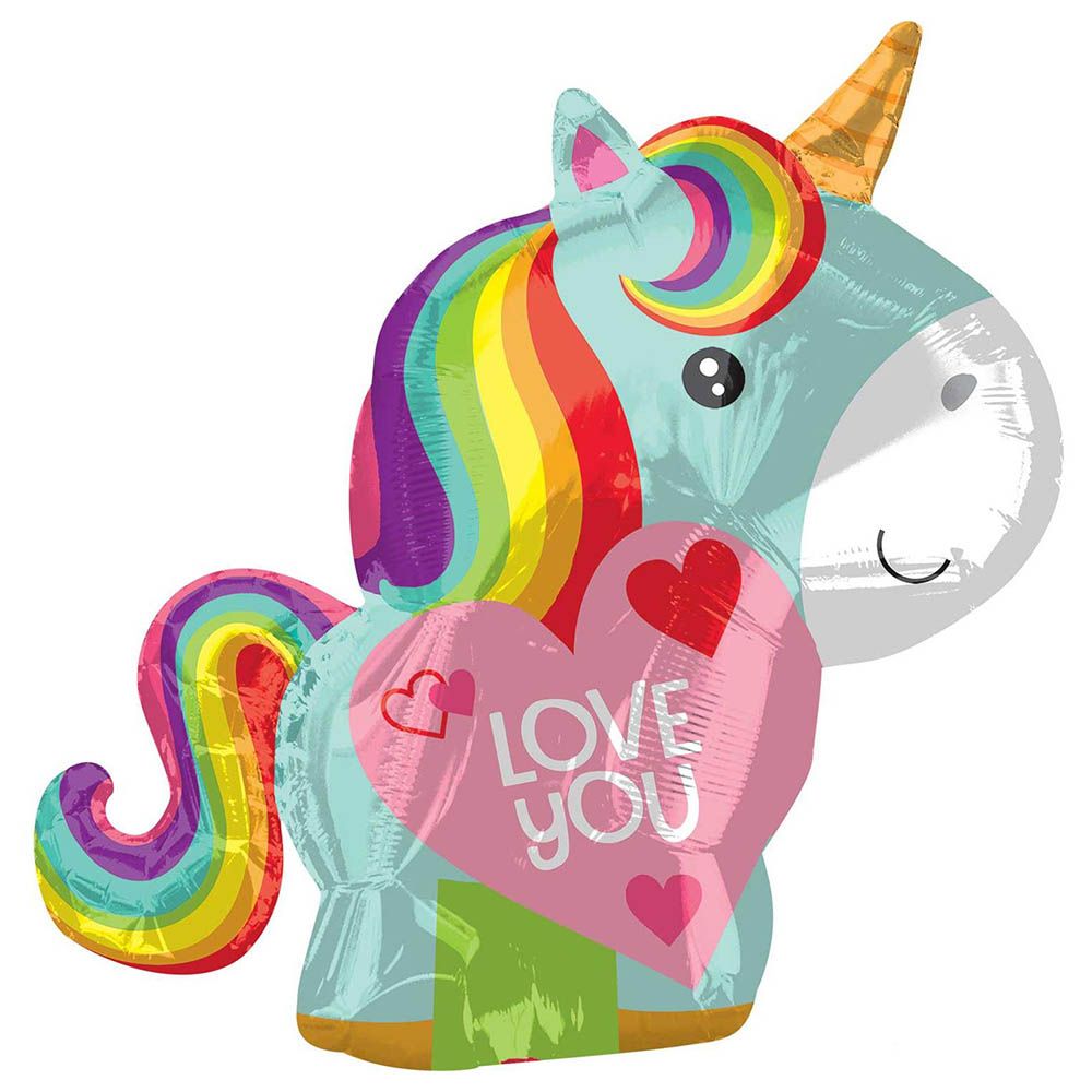 Unicorn Love Junior Shape Balloon 43 x 53cm