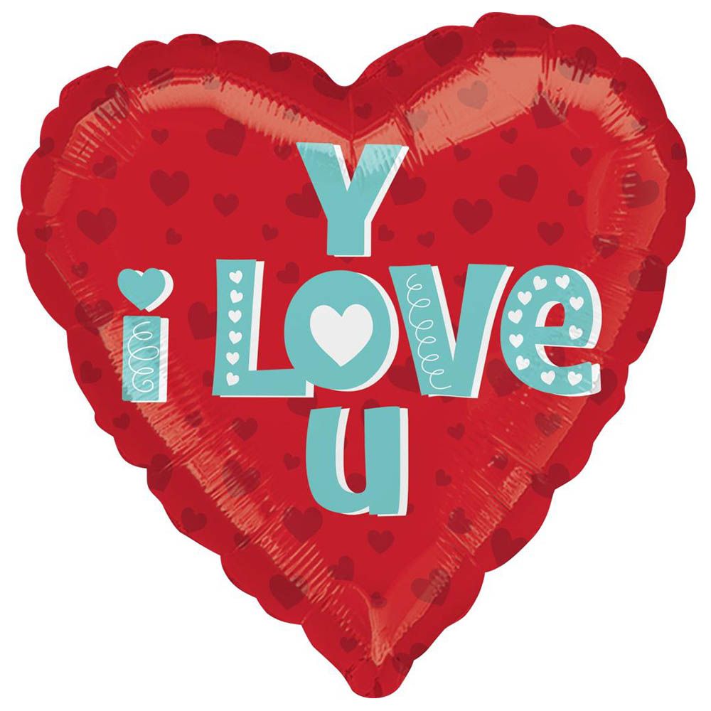 I Love You Type Foil Balloon 45cm