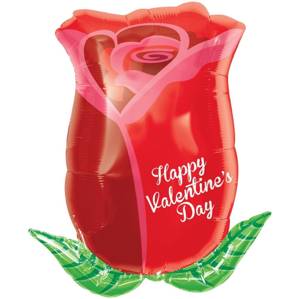 Valentine Rose Bud Junior Shape Balloon