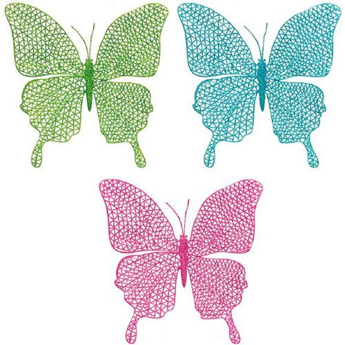 Butterflies Glitter Decoration 3ct