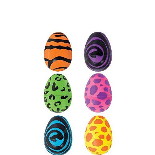 Easter Large Animal Print Egg Favors 6pcs