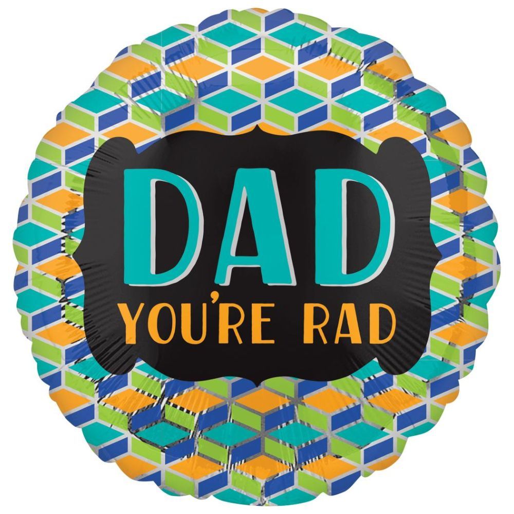 Party Centre - Dad You'Re Rad Foil Balloon 45cm