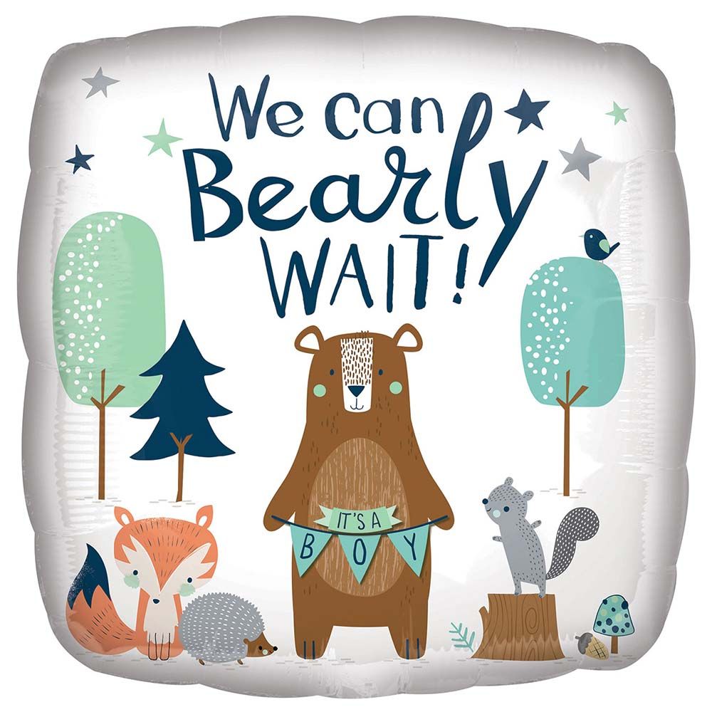 Amscan - S40 We Can Bearly Wait Boy Foil Balloon 18