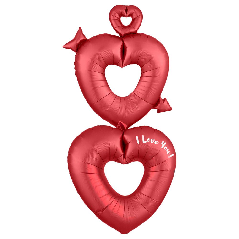 Open Hearts Satin Giant Multi-Balloon - Red