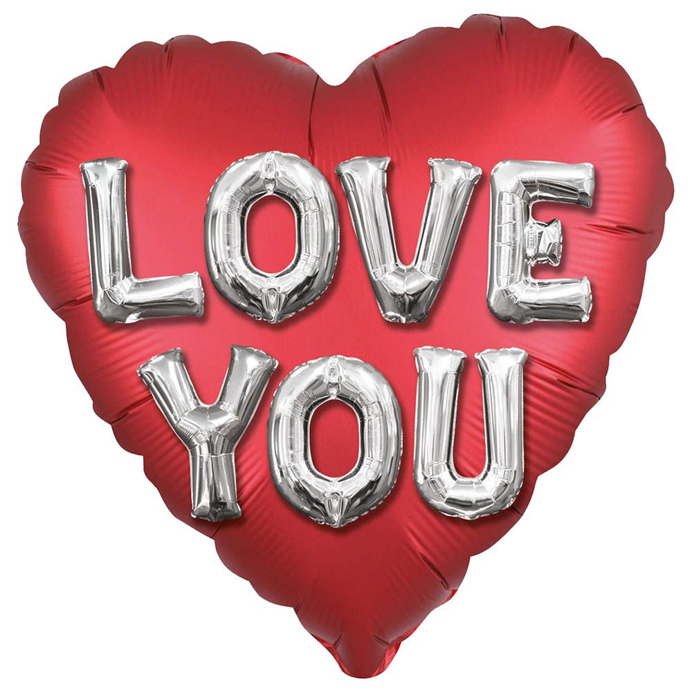 Love You Satin Jumbo Foil Balloon 71cm