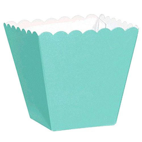 Amscan - Robins Egg Blue Scalloped Favor Boxes 100pcs - Blue