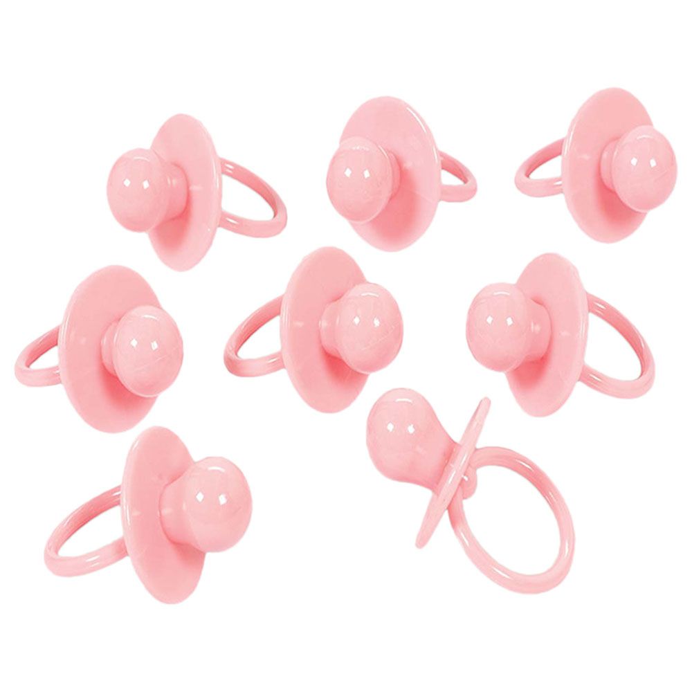 Amscan - Baby Shower Large Pink Pacifier Favor 8pcs