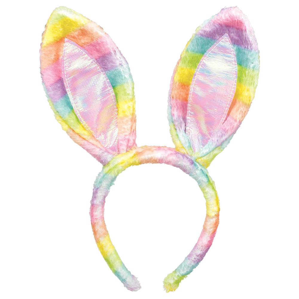 Party Centre - Bunny Ears Rainbow Plaid