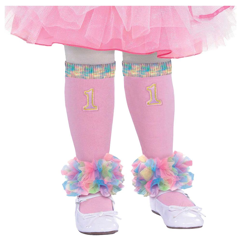 Amscan - 1st Birthday Girl Leg Warmers - Pink