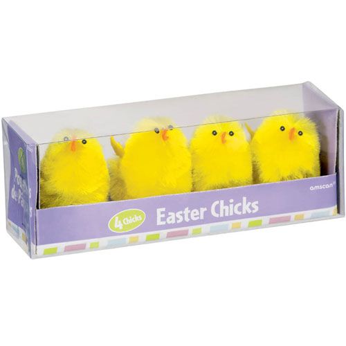 Easter Large Chenille Chick Favors 2in 4pcs