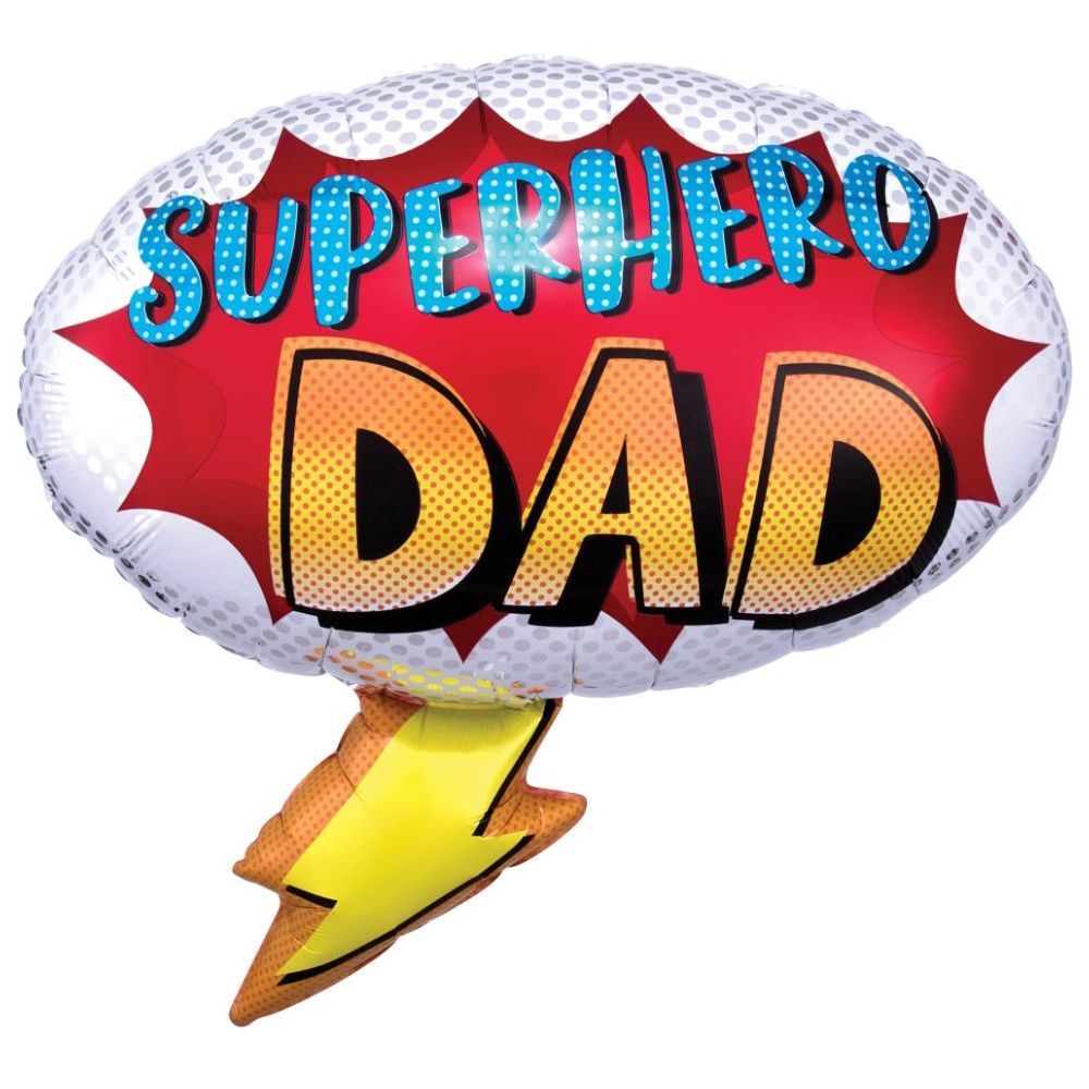 Party Centre - Superhero Dad Super Shape Foil Balloon 68 x 66cm