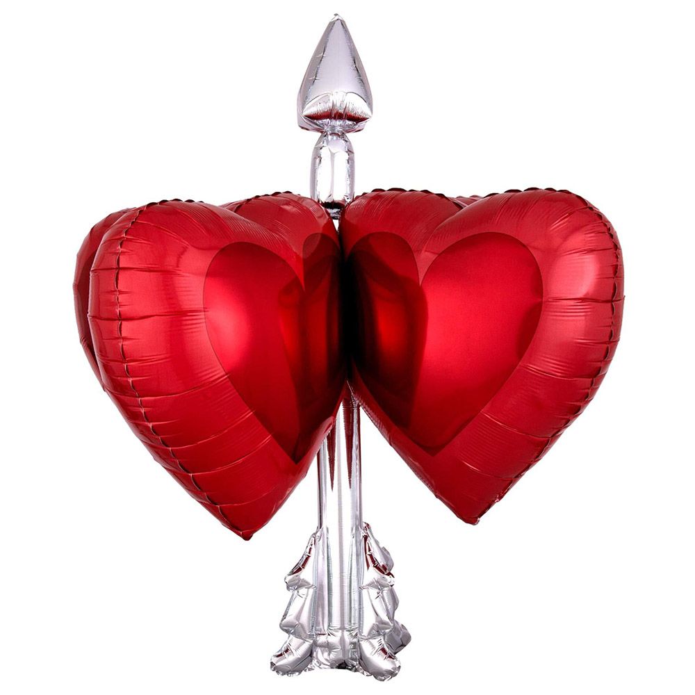 Valentines Us Heart Arrow Ultrashape Balloon 66 x 68cm