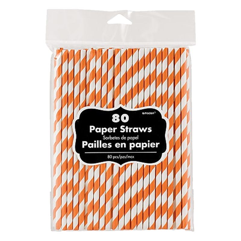 Paper Straws 80pcs - Orange Peel