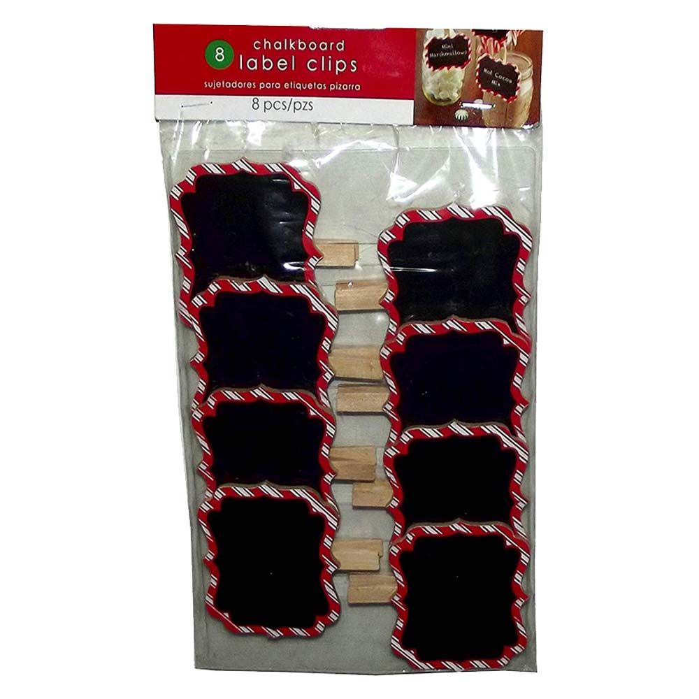 Christmas Chalkboarb with Label Clip 8pcs