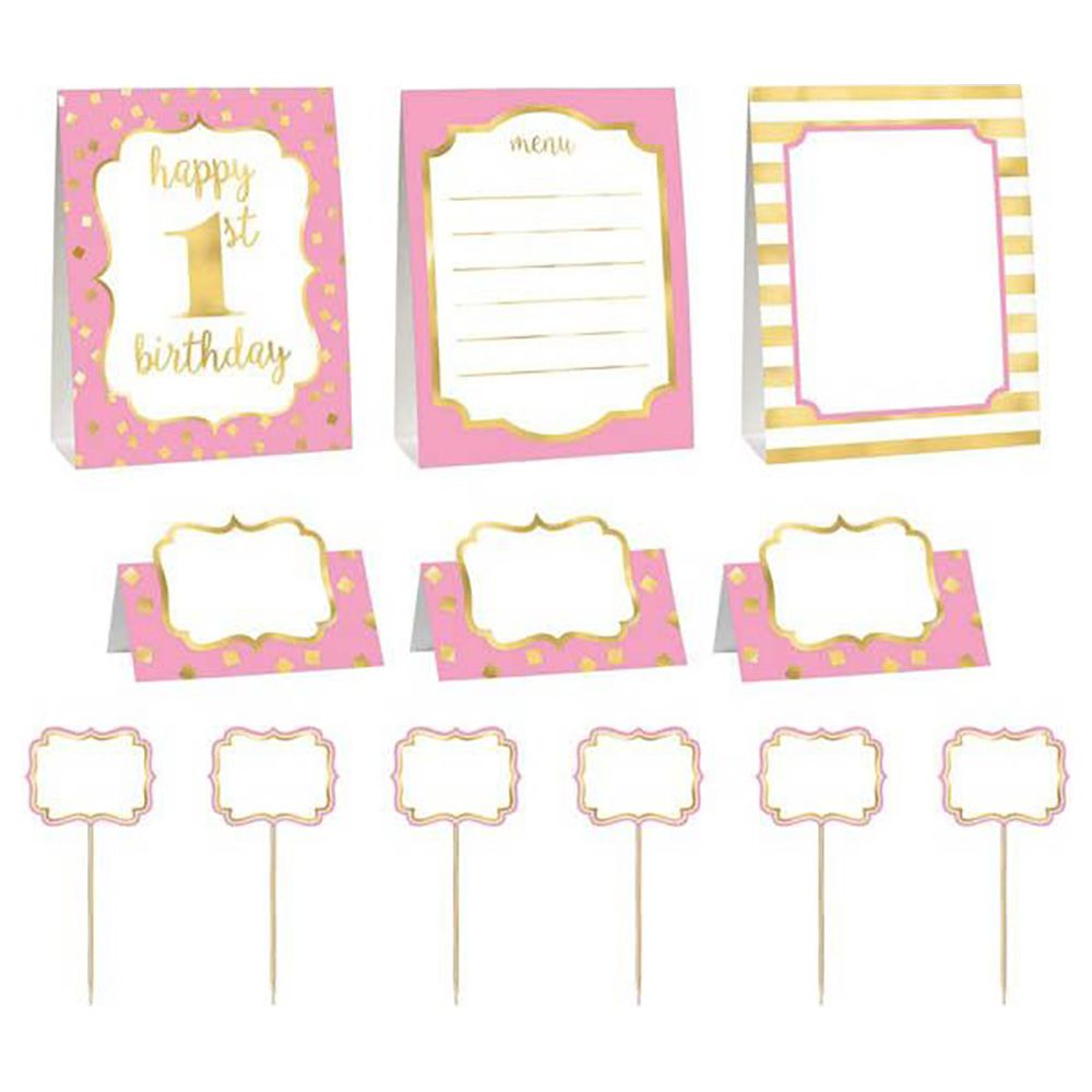 1st Birthday Metallic Buffet Decorating Kit