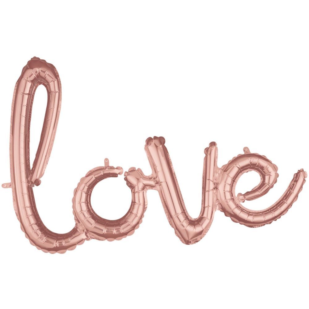 Rose Gold Love Script Phrase Balloon