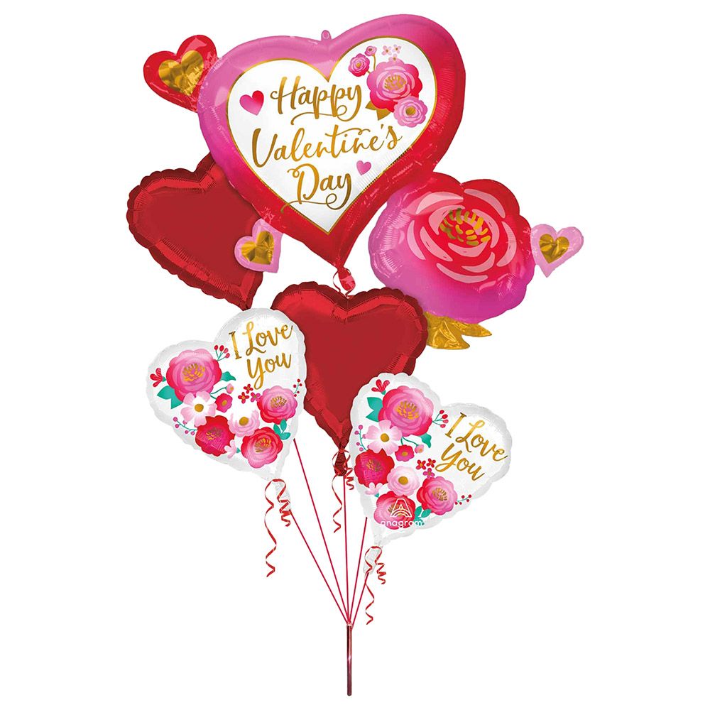 Happy Valentines Day Balloon Bouquet 5pc-Set