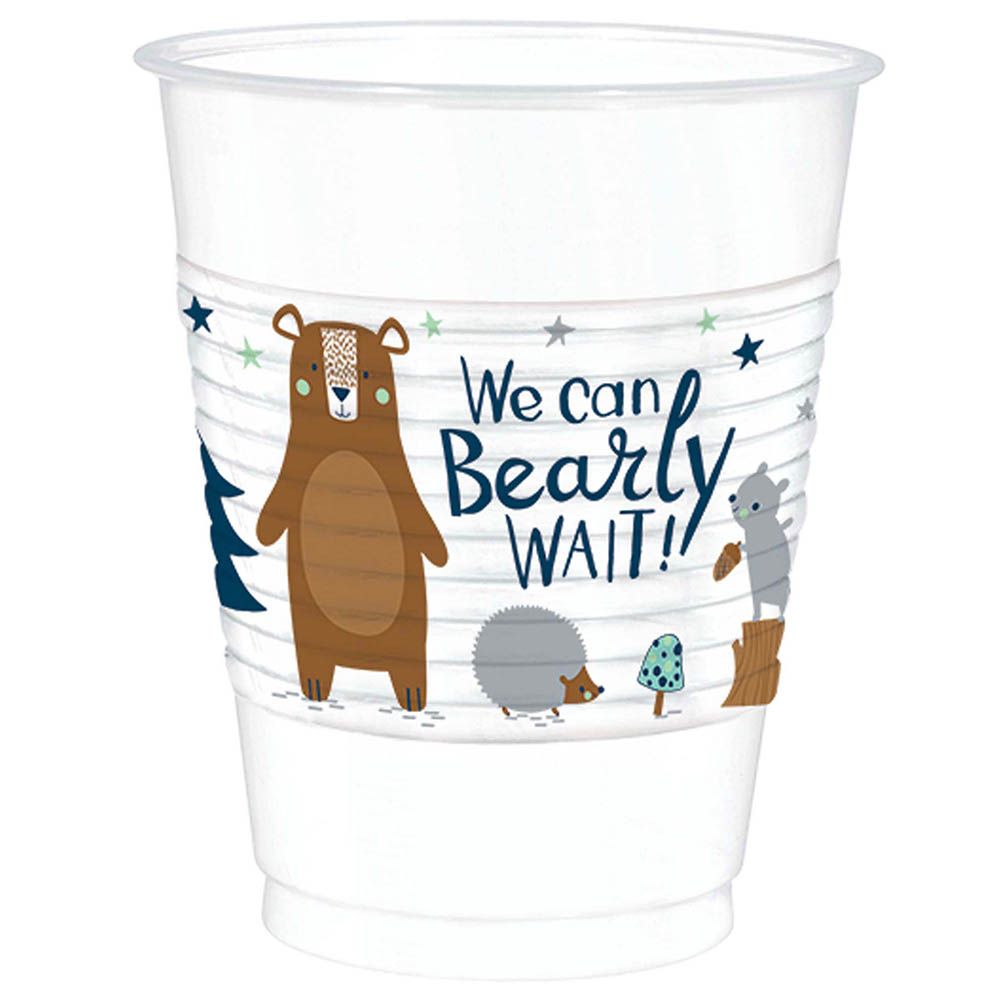 Amscan - Bearly Wait Boy Plastic Cups, 16Oz, 25pcs