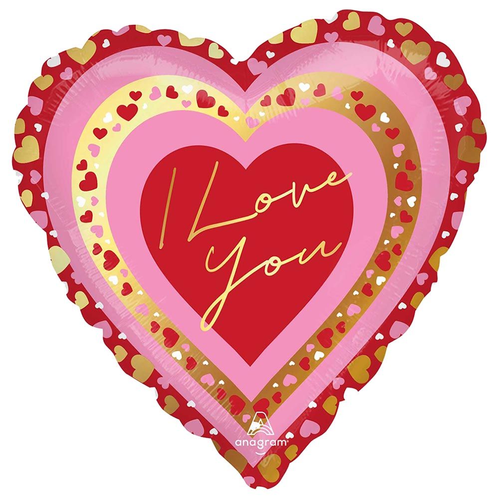 Valentines I Love You Pretty Hearts Jumbo Foil Balloon